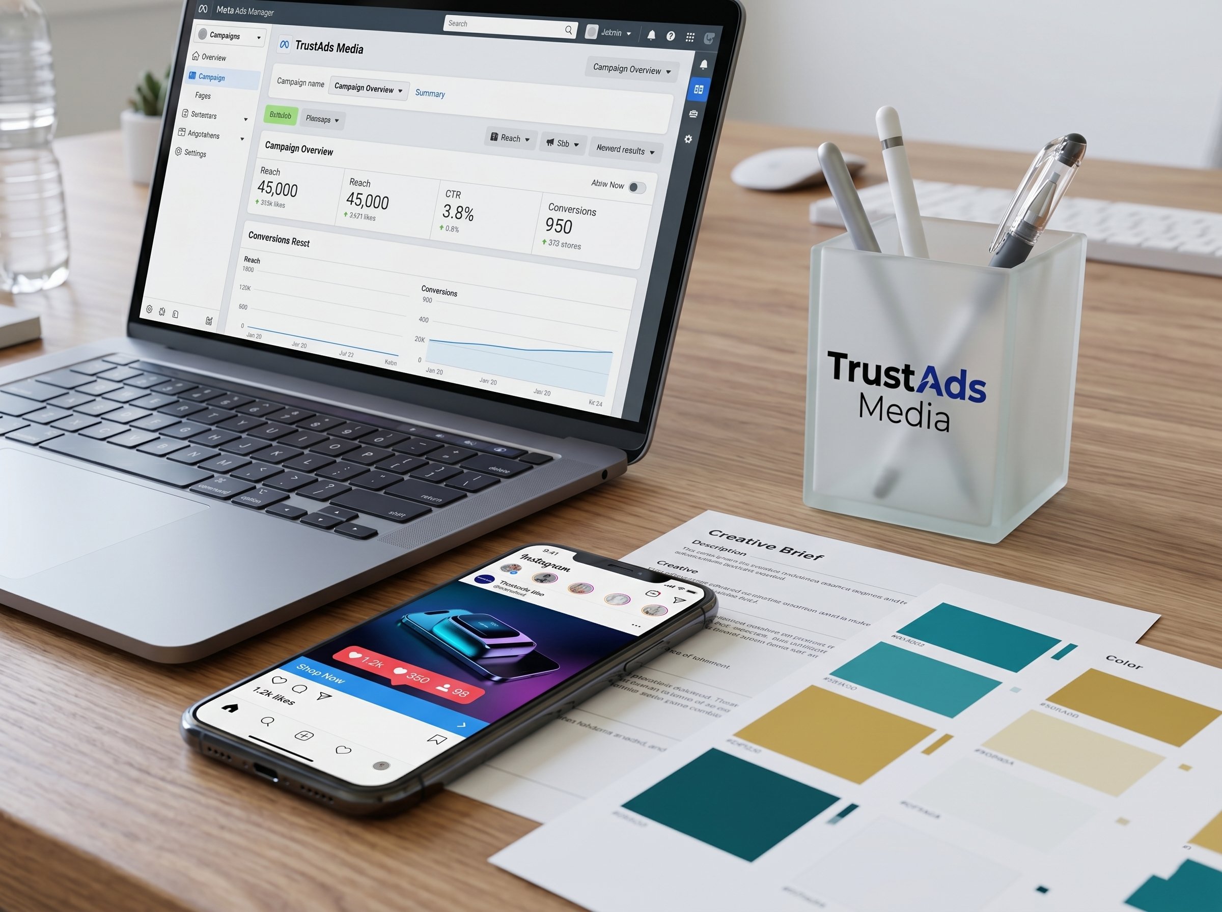 Social media ads performance tracking and creative strategy